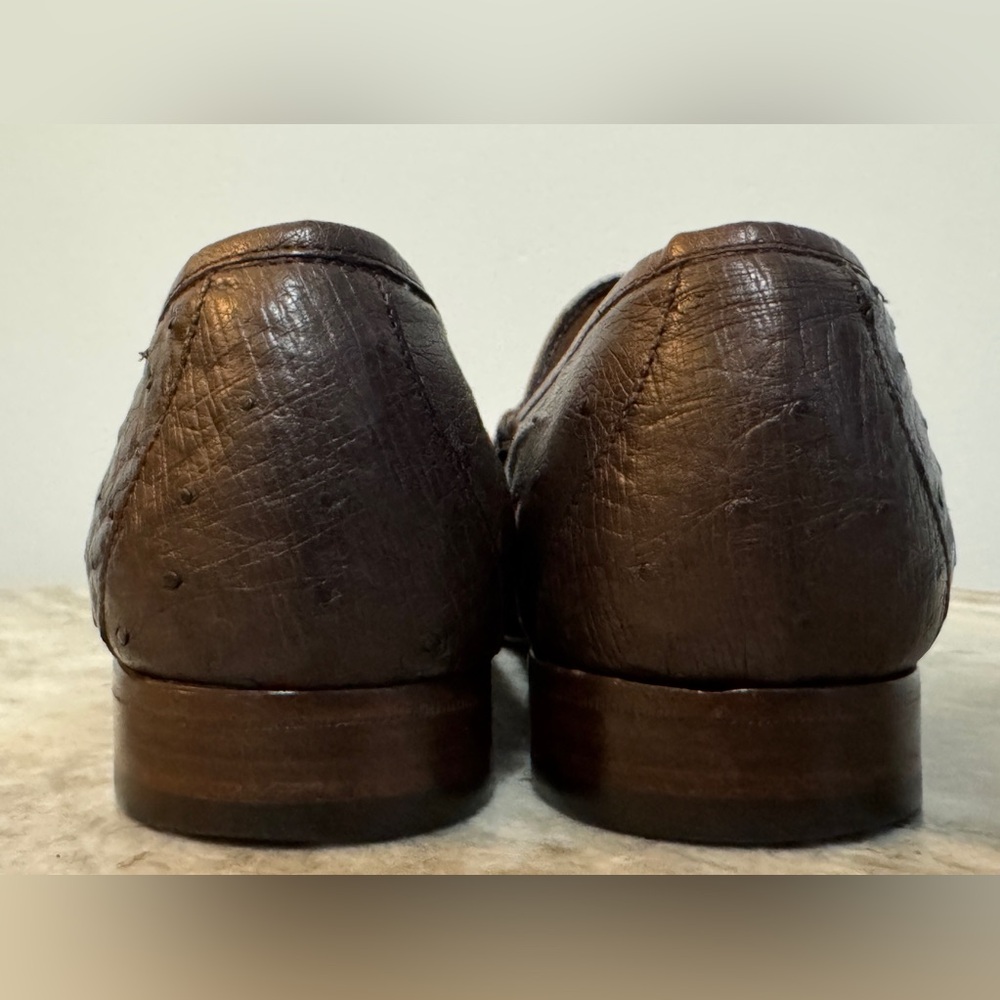GUCCI CLASSIC HORSEBIT OSTRICH LOAFERS BROWN 1953 sz 10D EXOTIC JORDAAN - Picture 7 of 10